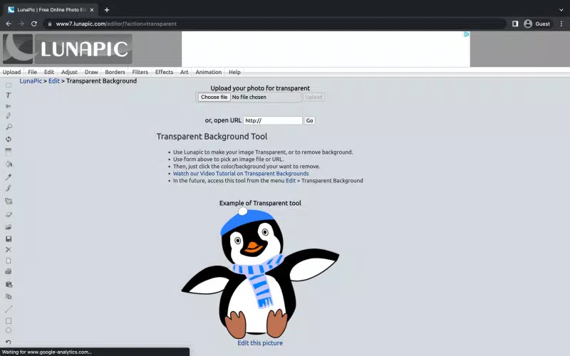 Enhance your photos with background eraser lunapic , an online tool